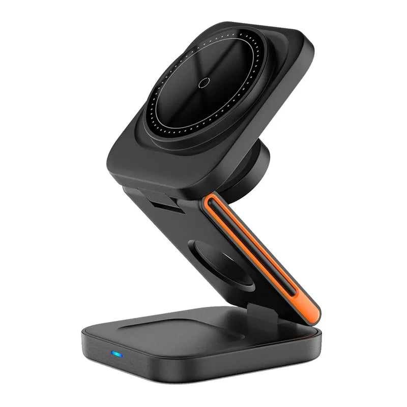 CircuitTech FoldCharge 3-in-1 compatibility chart — iPhone, Apple Watch, AirPods