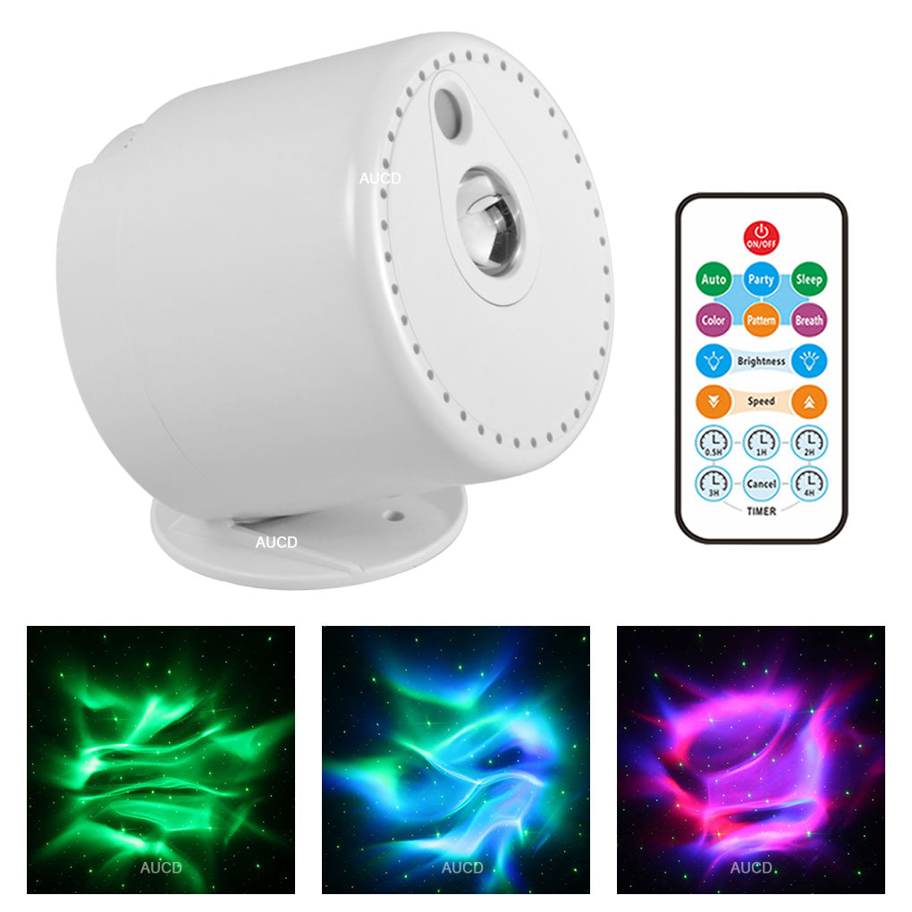 CircuitTech AuroraBeam Pro aurora laser projector lifestyle — bedroom ceiling projection