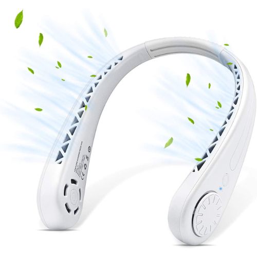 CircuitTech NeckBreeze bladeless neck fan lifestyle — worn outdoors in summer