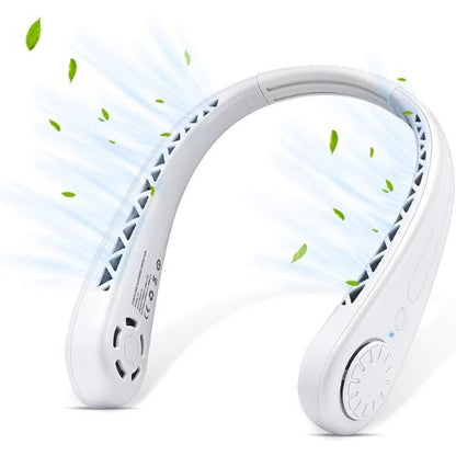 CircuitTech NeckBreeze bladeless neck fan lifestyle — worn outdoors in summer