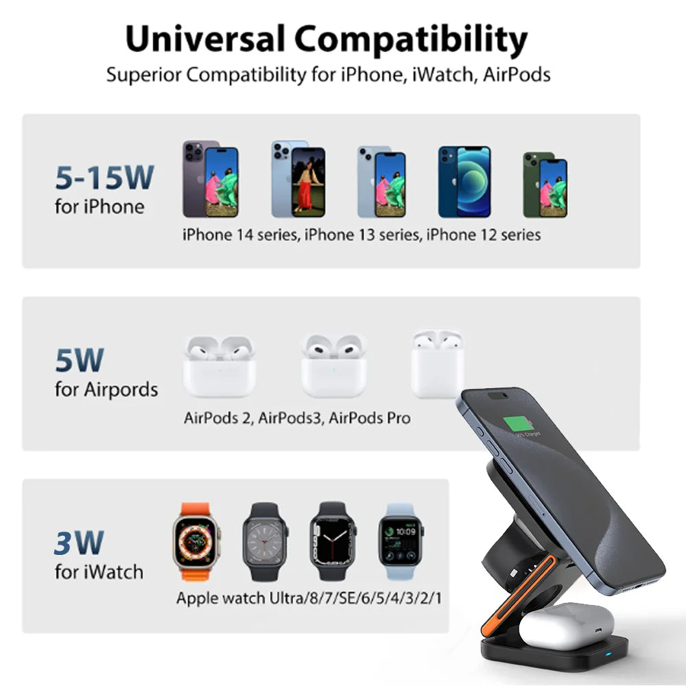 CircuitTech FoldCharge 3-in-1 black and white colour variants side by side