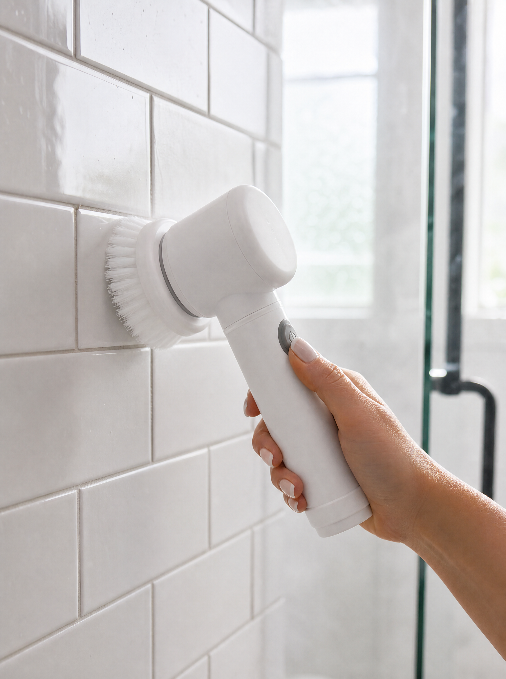 Using the CircuitTech AquaScrub Pro on shower tile grout
