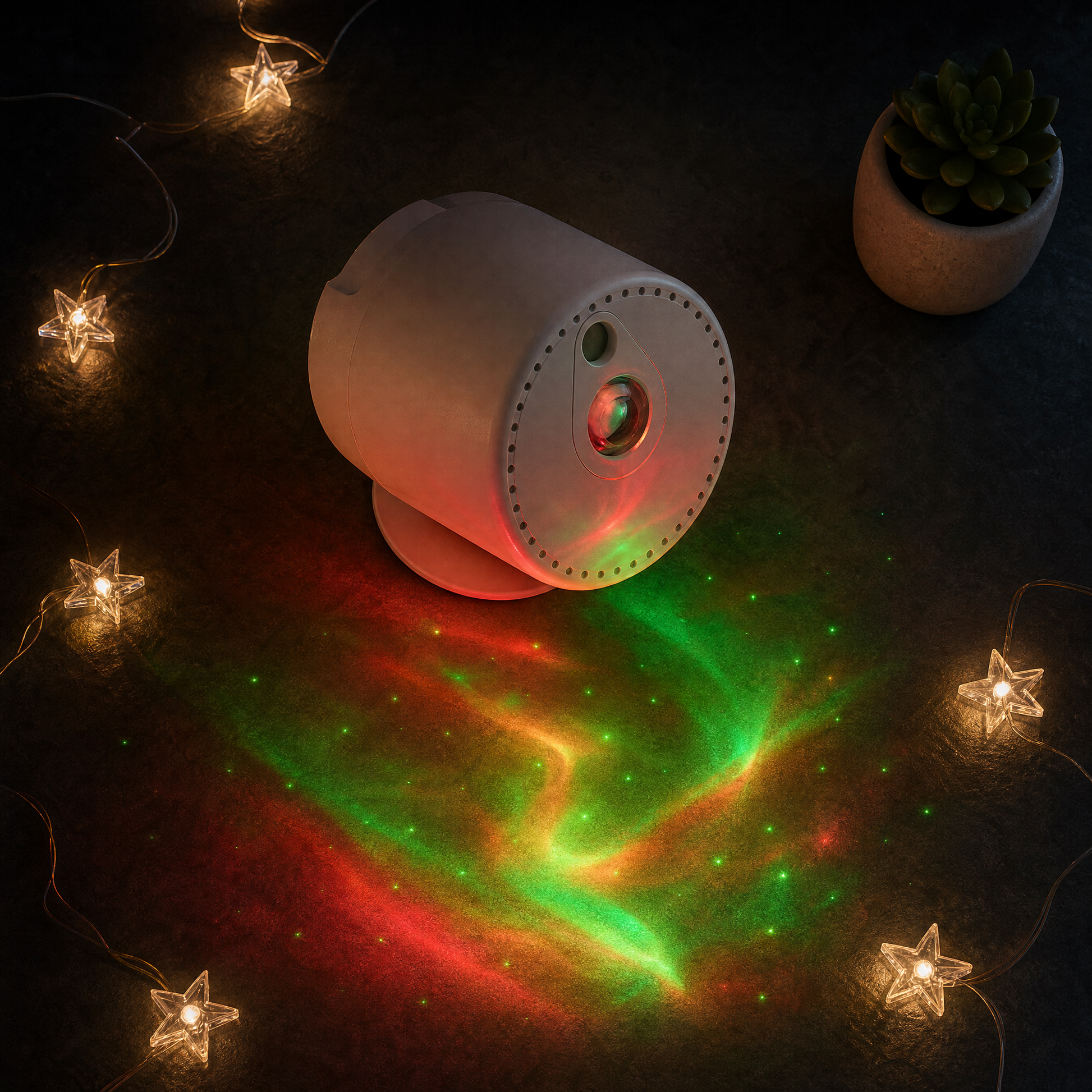 CircuitTech AuroraBeam Pro dark-room editorial with aurora glow